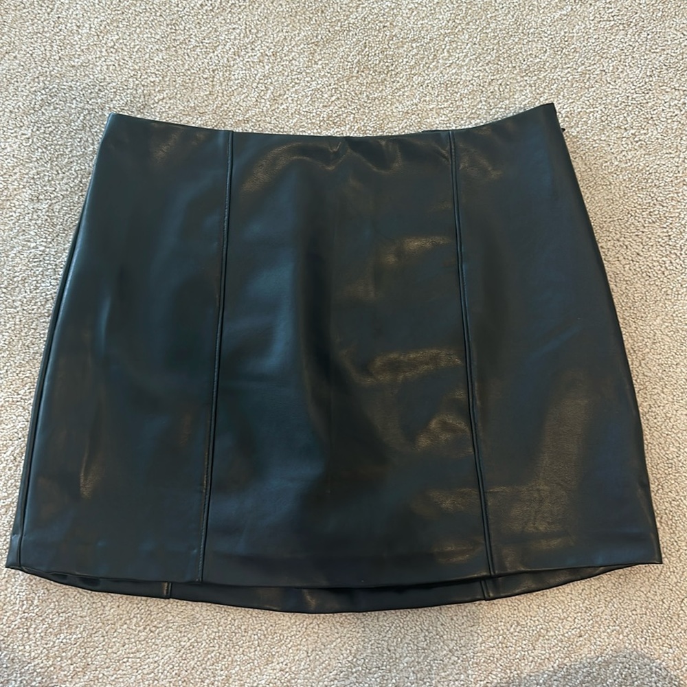 Abercrombie Black Vegan Leather Skirt
